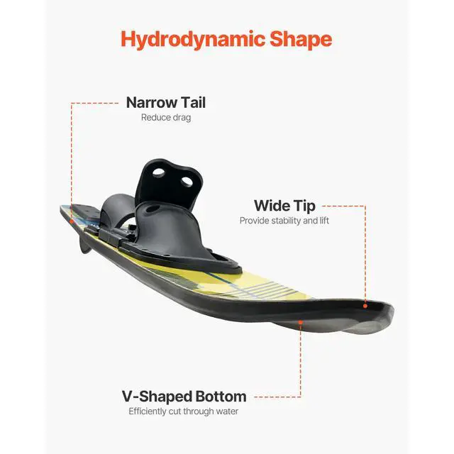 Alt view image 6 of 8 - VEVOR 59" Water Skis, Adult Water Ski with X-7 Adjustable Horseshoe Bindings & Padded Rear Toe Plate, High-gloss UV Coating Waterskis  Combo for Adults Up to 300 lbs