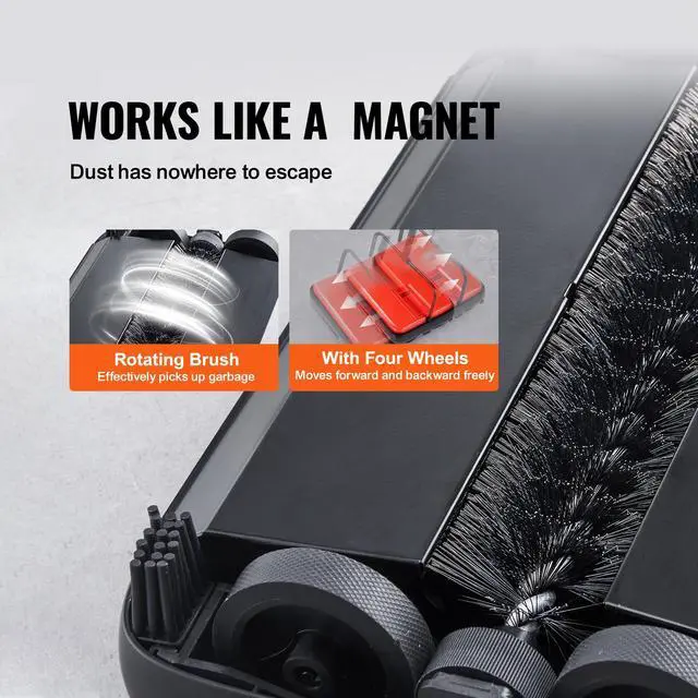 Alt view image 10 of 14 - VEVOR Carpet Floor Sweeper Manual 6.7 inch Width Sweeping Paths Non Electric Red