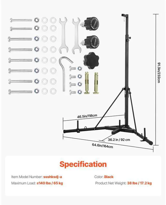 Alt view image 8 of 8 - Heavy Duty Punching Bag Frame Boxing Fitness Stand Steel Adjustable Height