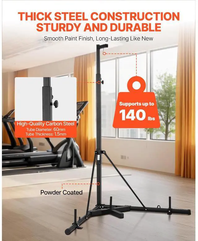Alt view image 5 of 8 - Heavy Duty Punching Bag Frame Boxing Fitness Stand Steel Adjustable Height