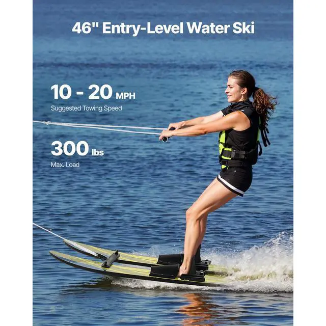Alt view image 9 of 14 - VEVOR 46-inch Water Skis Combo Training Water Skis with X-7 Adjustable Bindings