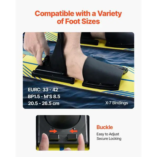 Alt view image 10 of 14 - VEVOR 46-inch Water Skis Combo Training Water Skis with X-7 Adjustable Bindings