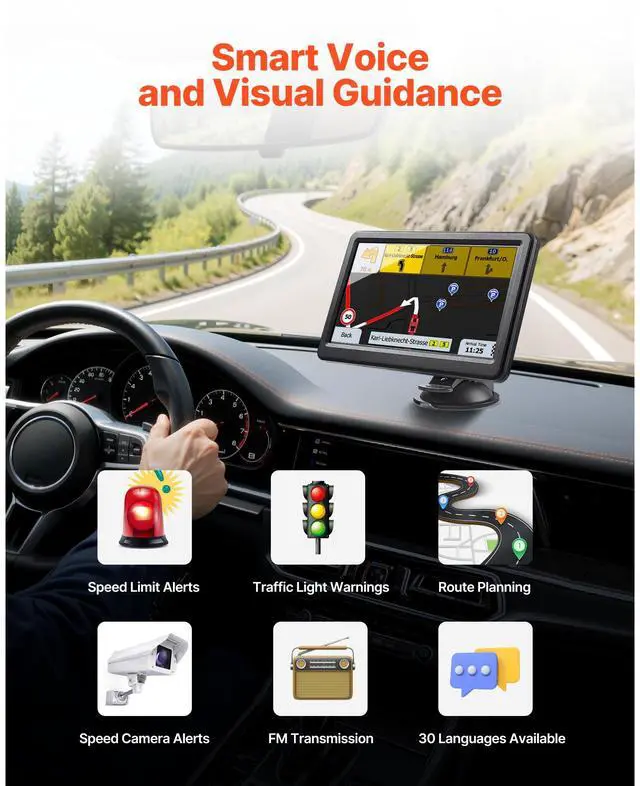 Alt view image 10 of 14 - GPS Navigator for Car 7 inch Touch Screen 16GB GPS Navigation System with Map