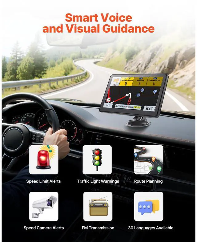 Alt view image 10 of 14 - GPS Navigator for Car 9 inch Touch Screen 16GB GPS Navigation System with Map