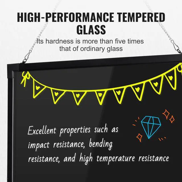 Alt view image 12 of 14 - VEVOR LED Message Writing Board, 32"x24" Illuminated Erasable Lighted Chalkboard, Neon Effect Menu Sign Board, Drawing Board with 8 Fluorescent Chalk Markers and Remote Contro Tested toStandards