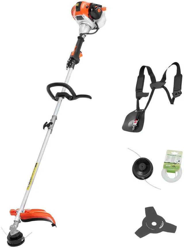 Alt view image 2 of 8 - VEVOR String Trimmer, 25.2CC 2-Stroke, Gas Powered Weed Wacker, 16.9" Cordless Grass Trimmer, Multi-Functional Lawn Edger with Shoulder Strap & 3T Blade, Weed Eater for Quick Grass Cleaning