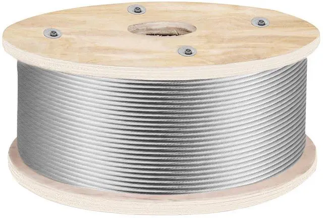 Main image of 316 Stainless Steel Wire Rope 500ft Length, Steel Wire Cable 3/16 Inch, Steel Cable Railing Decking With 1x19 Strands Construction, 4700lbs Breaking Strength For Stair, Handrail, Clothesline