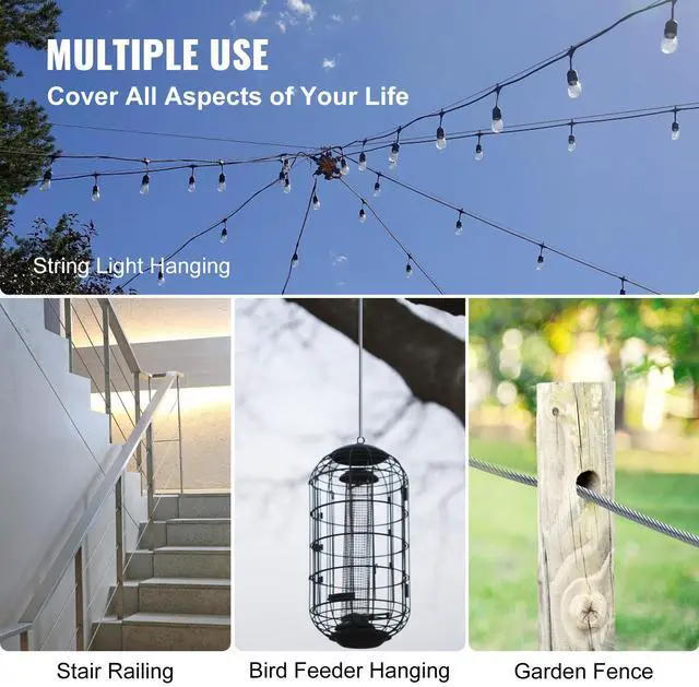 Alt view image 6 of 7 - 316 Stainless Steel Wire Rope 500ft Length, Steel Wire Cable 3/16 Inch, Steel Cable Railing Decking With 1x19 Strands Construction, 4700lbs Breaking Strength For Stair, Handrail, Clothesline