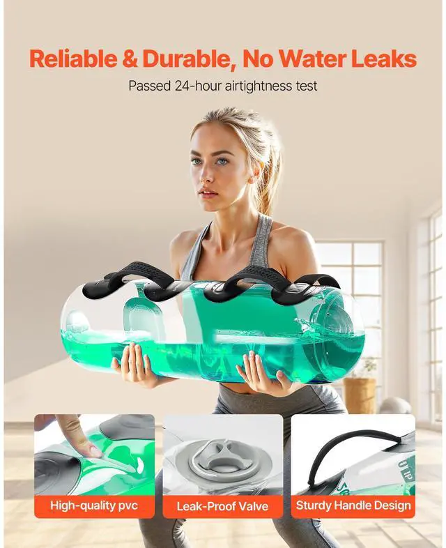 Alt view image 3 of 8 - VEVOR Water Weights Aqua Bag, Large Aqua Bags for Workout, 50 lbs Adjustable Portable Stability Fitness & Full Body Exercise Equipment, for Strength Core and Balance Training, Home Gym Exercise, Clear