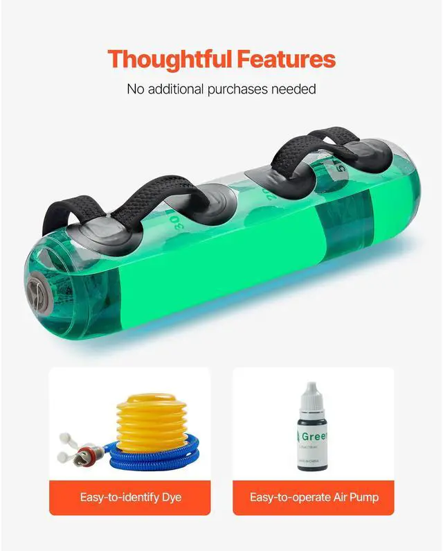 Alt view image 7 of 8 - VEVOR Water Weights Aqua Bag, Large Aqua Bags for Workout, 50 lbs Adjustable Portable Stability Fitness & Full Body Exercise Equipment, for Strength Core and Balance Training, Home Gym Exercise, Clear