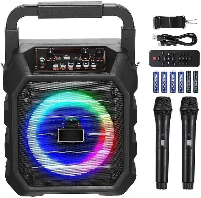 Alt view image 8 of 14 - Karaoke Machine for Adults 6.5 in Portable Bluetooth Speaker with 2 Wireless Mic