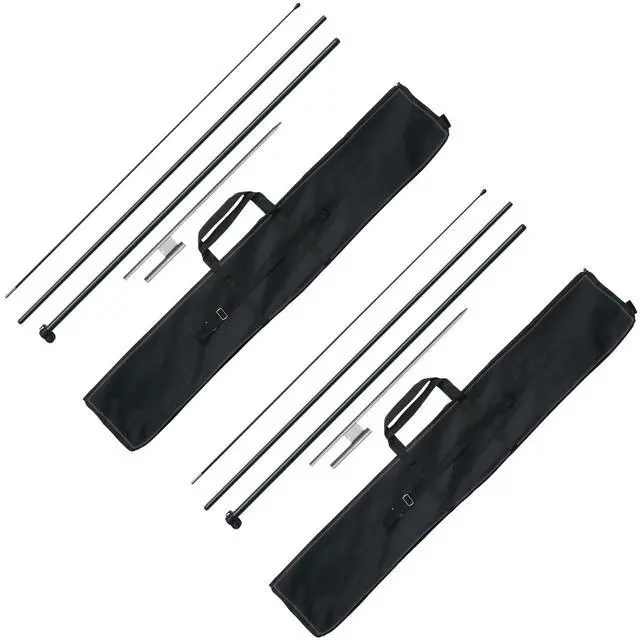 Alt view image 8 of 14 - VEVOR Feather Flag Pole Kit 2 Packs Swooper Flag Pole 12.7 ft with Ground Stakes