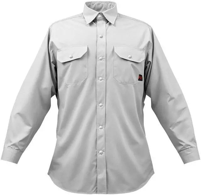 Alt view image 2 of 8 - VEVOR FR Shirts for Men, 7oz. Flame Resistant Welding Jacket, Machine Washable Cotton Heat-Resistant Welding Shirt, Meets ATPV 9.2 Cal/cm² Arc Rating - XL Size