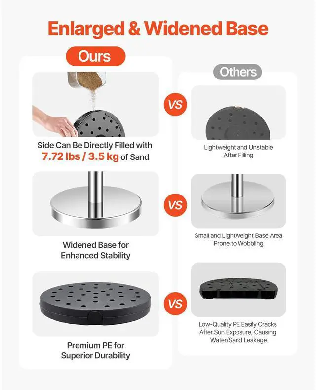 Alt view image 5 of 9 - VEVOR Stanchions and Velvet Ropes 6Pcs, Hollow Base with Stainless Steel Post, 3 Red Velvet Ropes and Posts, Crowd Control Barriers Silver Stanchions, Red Carpet Runner Poles for Party Supplies