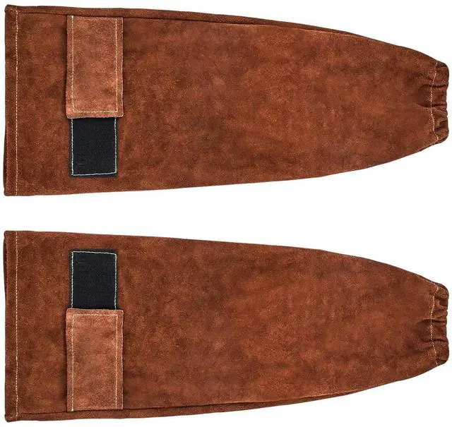 Alt view image 8 of 14 - VEVOR Leather Welding Sleeves Heavy Duty Cowhide Flame Resistant Work Sleeves