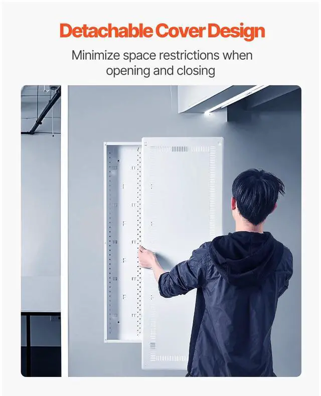 Alt view image 7 of 8 - Structured Media Enclosure 42 in Recessed in-Wall TV Media Box with Cover