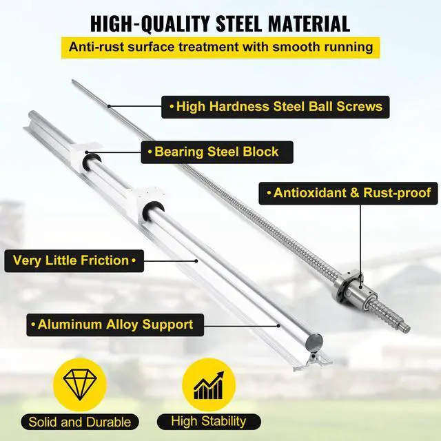 Alt view image 3 of 7 - Linear Rail, Ballscrew x 3, RM1605-350mm 650mm 1050mm x 2 Linear Rail Support, 12 CNC Kit Linear Shaft Optical Axis