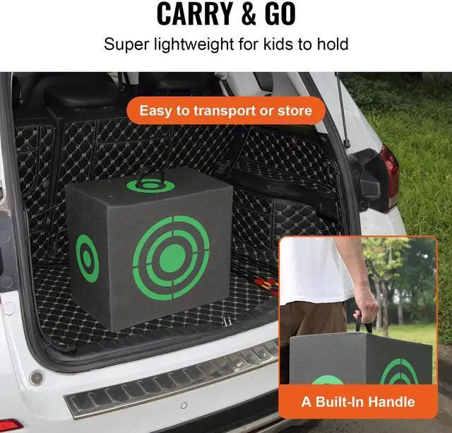 Alt view image 11 of 14 - VEVOR Archery Target, 16"x18" All-side Shotting Archery Arrow Target, Outdoor Portable Archery Target with Carry Handle, Easy Arrow Removal, Great Visibility, Lightweight, Easy to Transport, Black