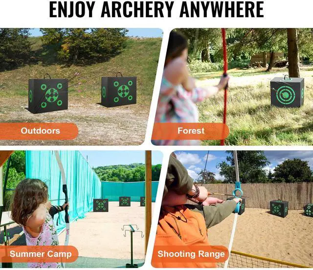 Alt view image 14 of 14 - VEVOR Archery Target, 16"x18" All-side Shotting Archery Arrow Target, Outdoor Portable Archery Target with Carry Handle, Easy Arrow Removal, Great Visibility, Lightweight, Easy to Transport, Black