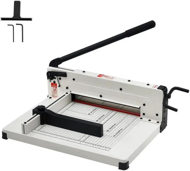 Alt view image 3 of 9 - VEVOR Heavy Duty Paper Cutter, 12" Industrial Commercial Guillotine Paper Cutter for A4 Paper, 400 Sheet Capacity, Solid Steel Construction, Stack Paper Trimmer for Office Home School Shop, White