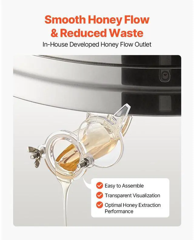 Alt view image 10 of 14 - Manual Honey Extractor 6 Frame Beekeeping Honeycomb Spinner Stainless Steel