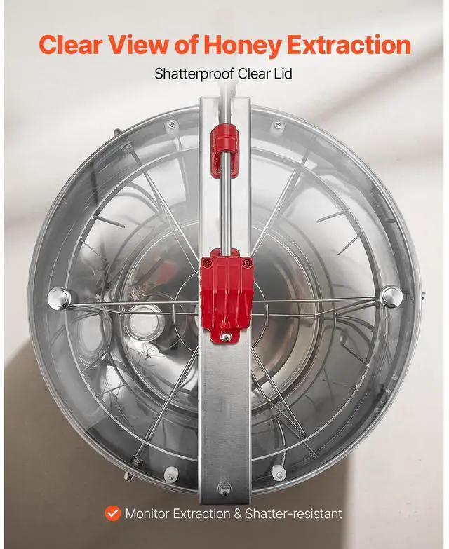 Alt view image 13 of 14 - Manual Honey Extractor 6 Frame Beekeeping Honeycomb Spinner Stainless Steel