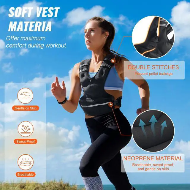 Alt view image 10 of 14 - VEVOR 20-32lb Adjustable Weighted Vest for Men Women Strength Training Running