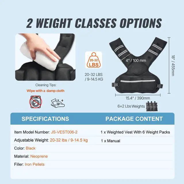 Alt view image 14 of 14 - VEVOR 20-32lb Adjustable Weighted Vest for Men Women Strength Training Running