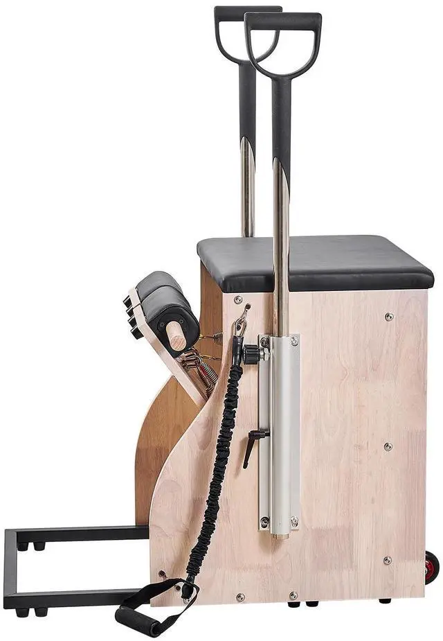 Alt view image 2 of 8 - VEVOR Pilates Chair, Split-Pedal Stability Combo Chairs with Handles, Rubber Wood Frame Yoga Fitness Trainer, Exercise Reformer, Pilates Resistance-Workout Equipment, for Home Gym Studio Workout