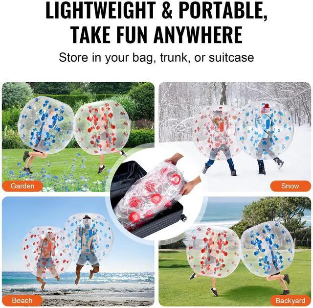 Alt view image 9 of 10 - VEVOR Inflatable Bumper Balls 2-Pack, 4FT/1.2M Body Sumo Zorb Balls for Teen, 0.8mm Thick PVC Human Hamster Bubble Balls for Outdoor Team Gaming Play, Bumper Bopper Toys for Garden, Yard, Park