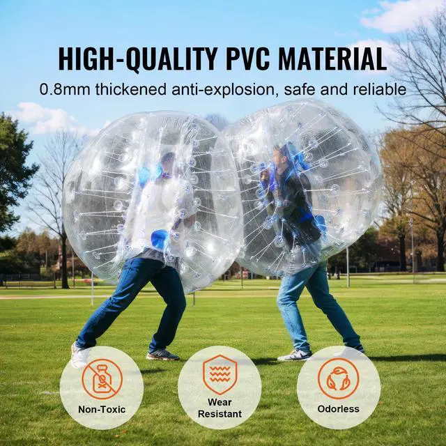 Alt view image 9 of 14 - VEVOR Inflatable Bumper Balls 2-Pack, 4FT/1.2M Body Sumo Zorb Balls for Teen, 0.8mm Thick PVC Human Hamster Bubble Balls for Outdoor Team Gaming Play, Bumper Bopper Toys for Garden, Yard, Park
