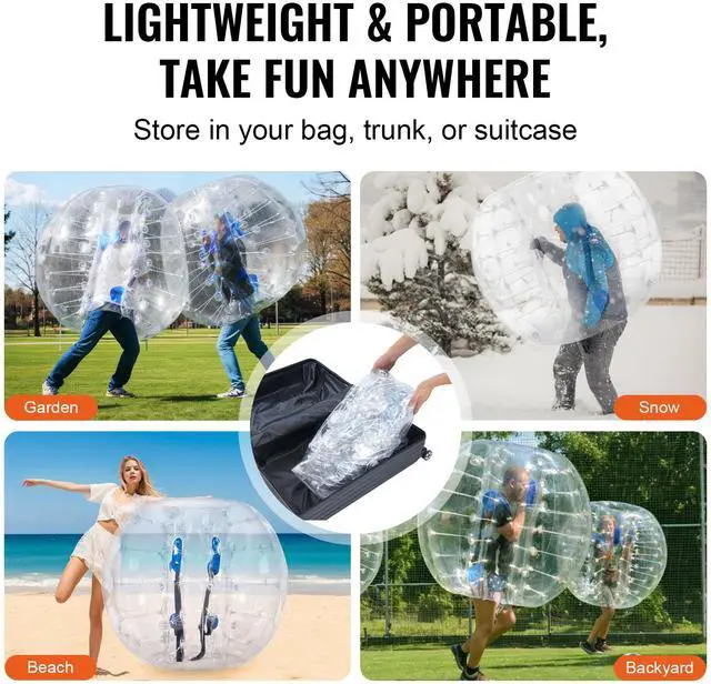 Alt view image 13 of 14 - VEVOR Inflatable Bumper Balls 2-Pack, 4FT/1.2M Body Sumo Zorb Balls for Teen, 0.8mm Thick PVC Human Hamster Bubble Balls for Outdoor Team Gaming Play, Bumper Bopper Toys for Garden, Yard, Park
