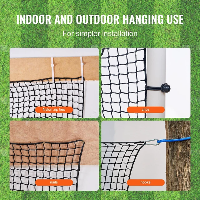 Alt view image 8 of 9 - VEVOR 10x10ft Golf Practice Net Indoor Hitting Net for Baseball Hockey Soccer