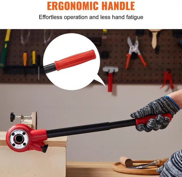 Alt view image 11 of 14 - VEVOR Ratchet Pipe Threader Kit, 1/4" NPT - 1-1/4" NPT Manual Ratcheting Pipe Threader, Portable Pipe Threading Tool Set with 6PCS NPT Dies, Storage Case for Galvanized Aluminum Iron Copper Pipes