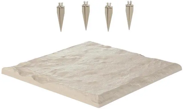 Alt view image 8 of 14 - Decorative Stepping Stones with Stakes 4Pcs 15.5x15.5 in Walkway Pavers Beige