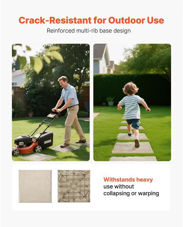 Alt view image 10 of 14 - Decorative Stepping Stones with Stakes 4Pcs 15.5x15.5 in Walkway Pavers Beige