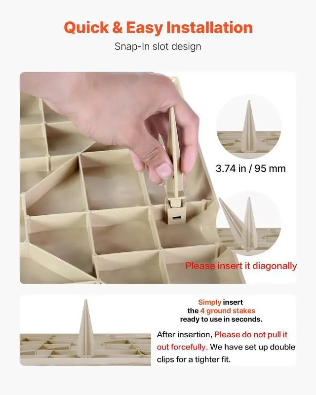 Alt view image 12 of 14 - Decorative Stepping Stones with Stakes 4Pcs 15.5x15.5 in Walkway Pavers Beige