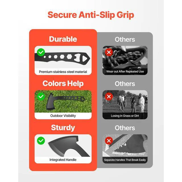 Alt view image 12 of 14 - Throwing Axes and Tomahawks 3 Pack Axe Throwing Hatchet Set Stainless Steel