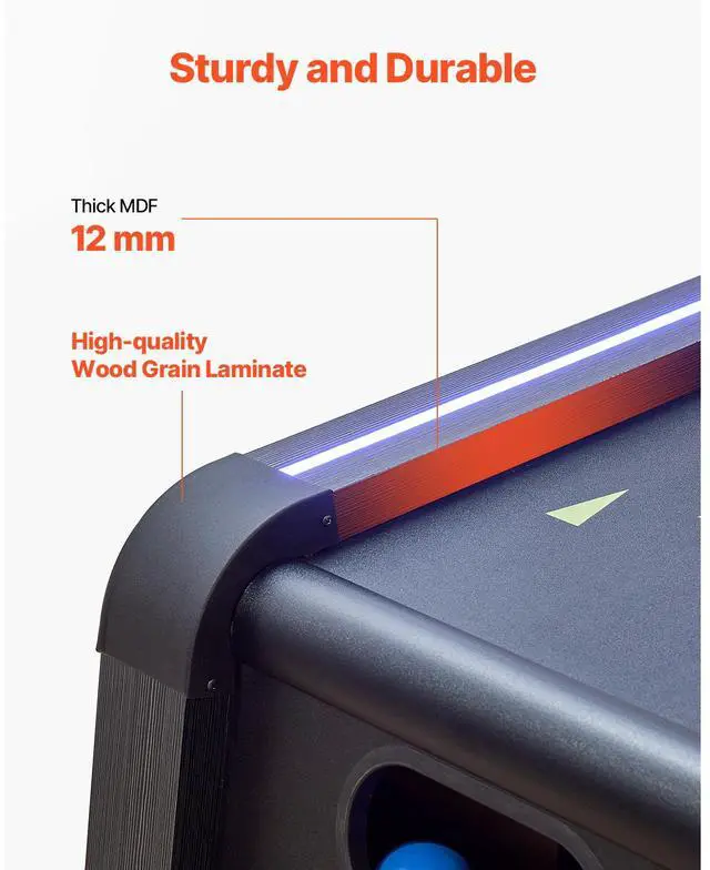 Alt view image 4 of 7 - VEVOR 9' Roll and Score Classic Arcade Game Table, Skee Ball Arcade, with LED Electronic Scorer & Track Lighting, Sound, Automatic Ball Return, Adults Kids Home Recreation Game Room, 4 Balls Included