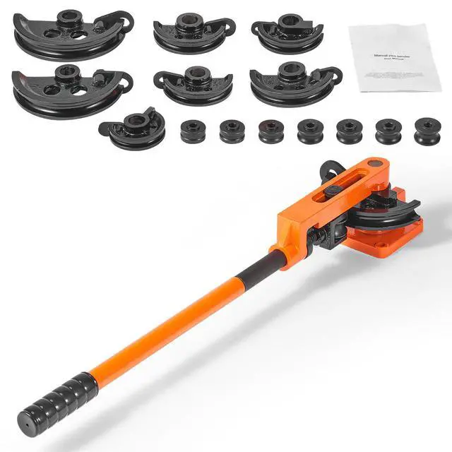 Alt view image 8 of 14 - VEVOR Pipe Tube Bender, 3/8" to 1" OD Manual Pipe Tube Bender with 7 Bending Dies, 180° Copper Aluminum Pipes Bending Tools for HVAC Air Conditioning Refrigerator Auto Repair