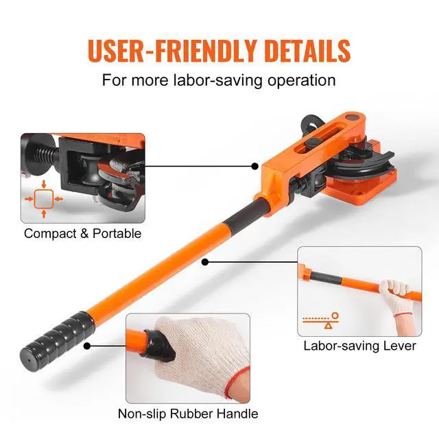 Alt view image 12 of 14 - VEVOR Pipe Tube Bender, 3/8" to 1" OD Manual Pipe Tube Bender with 7 Bending Dies, 180° Copper Aluminum Pipes Bending Tools for HVAC Air Conditioning Refrigerator Auto Repair