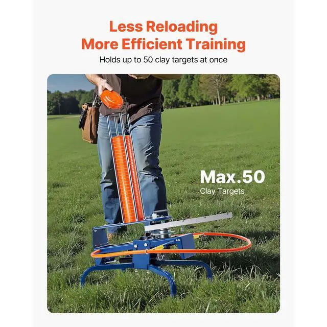 Alt view image 3 of 8 - VEVOR Clay Target Thrower 50 Clays Pigeon Thrower 55 Yards Automatic Launcher