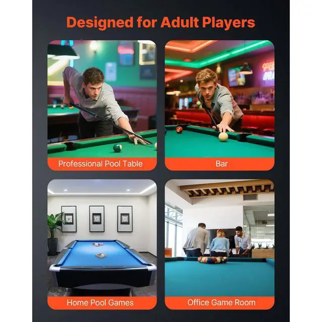 Alt view image 7 of 8 - VEVOR Pool Cue, 1 Piece Jump Break Cue, 58 inch & 19.5 oz Break Cues Pool Stick, Breaks Stick with Carbon Fiber Shaft & Maple Cues Butt, Heavy Hitter Breaks Jump Billiard Cue for Adult, Home, Office