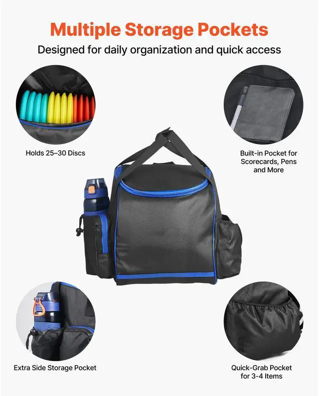 Alt view image 5 of 8 - VEVOR Disc Golf Set with 12 Discs Mini Disc Marker and Portable Starter Bag