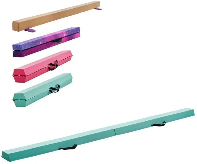 Alt view image 2 of 8 - VEVOR 8FT Folding Gymnastic Balance Beam for Kids with Carrying Bag Mint Green