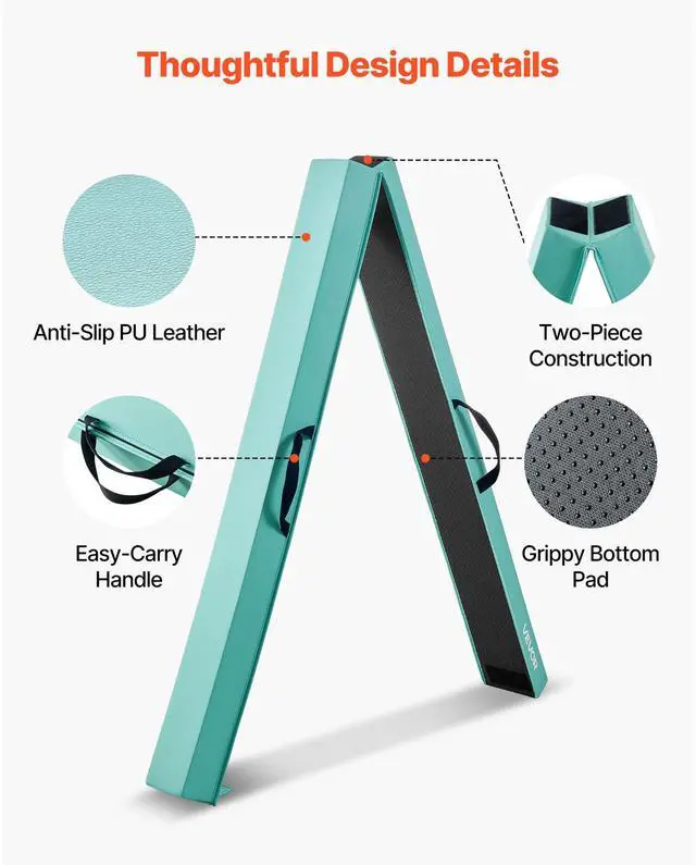 Alt view image 3 of 8 - VEVOR 8FT Folding Gymnastic Balance Beam for Kids with Carrying Bag Mint Green