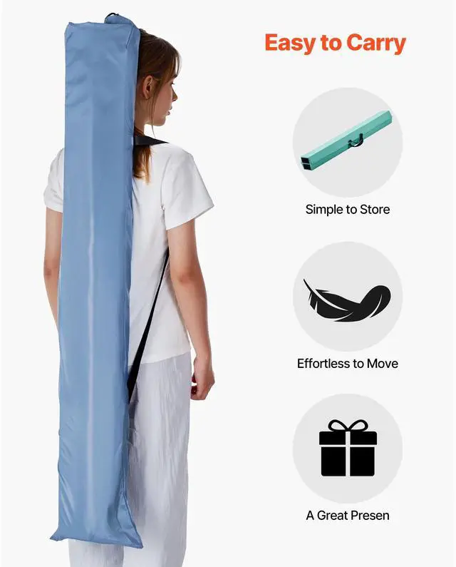 Alt view image 6 of 8 - VEVOR 8FT Folding Gymnastic Balance Beam for Kids with Carrying Bag Mint Green