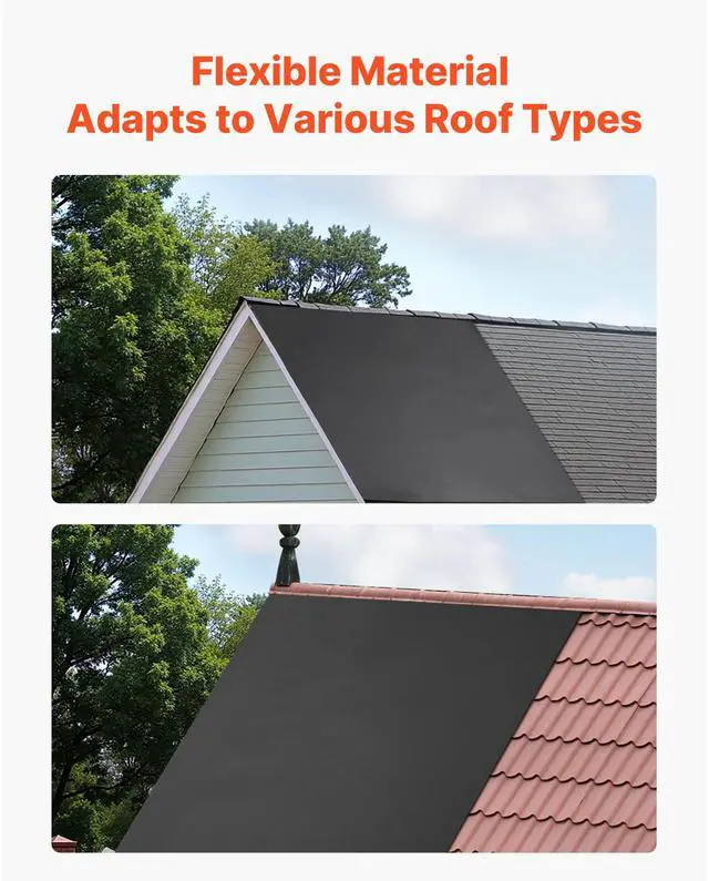 Alt view image 7 of 8 - VEVOR 15 x 30 ft Roll Roofing 45 mil EPDM Rubber Roofing for RVs, Roofs, Ponds