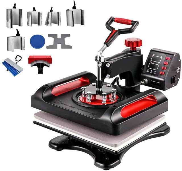 Main image of 11 in 1 Heat Press, 12 x 15 Inch, Multifunctional Clamshell Printer, Digital Dual-Tube Heat Press Transfer Machine, Swing Away Sublimation Machine for T-Shirt Hat Cap Mug Plate Pen Shoes Black