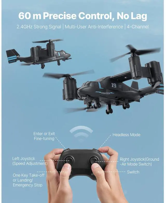 Alt view image 13 of 14 - RC Helicopter 4 Channel Remote Control Aircraft Wing Light Kid Toy Present